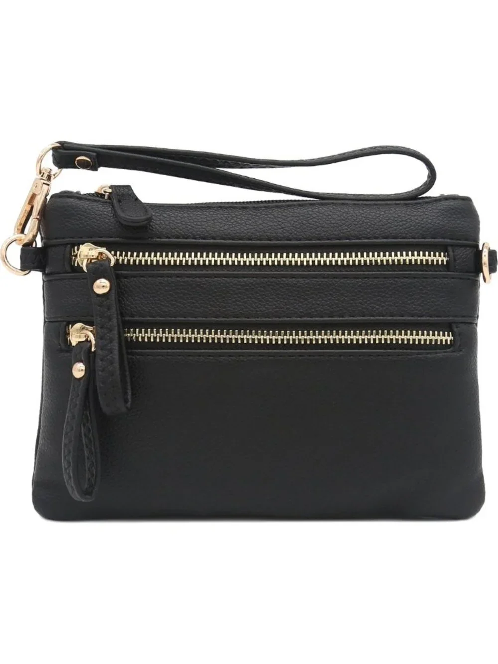 Stylish Multi-Zipper Pocket Small Wristlet Crossbody Bag for Everyday Use